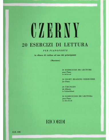 Czerny 20 Esercizi di lettura