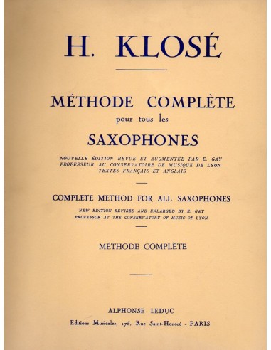 Klosè Metodo completo per sax