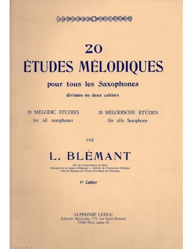 Blemant 20 Studi melodici vol. 1°