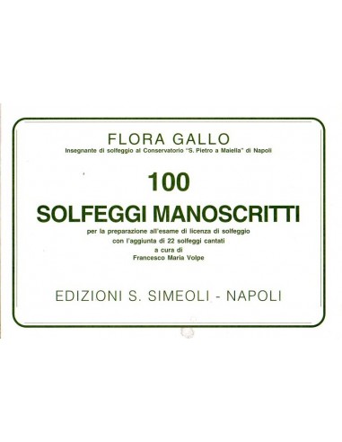 Gallo Flora 100 Solfeggi manoscritti