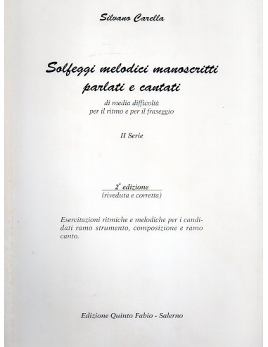 Carella Solfeggi melodici manoscritti...