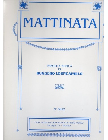 Leoncavallo Mattinata (Pianoforte)