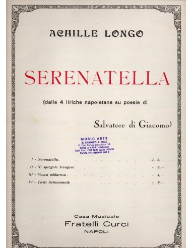 Serenatella (Canto e Pianoforte)
