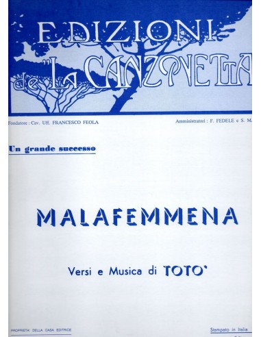 Malafemmena (Canto e Pianoforte) (Totò)