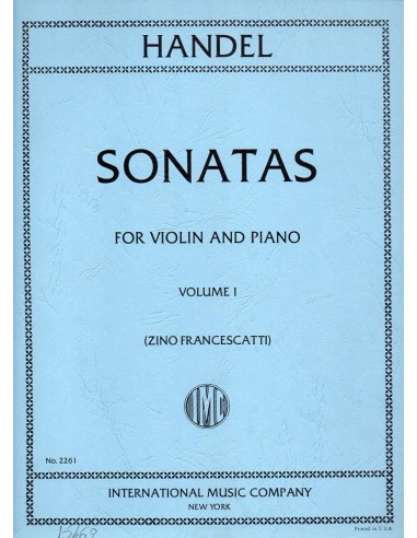 Handel Sonatas 6 Sonate vol. 1°