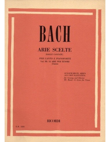 Bach Arie Scelte Vol. III per Canto e...