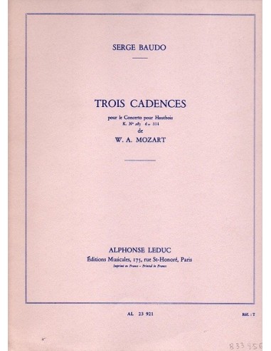 Baudo Trois cadences per oboe