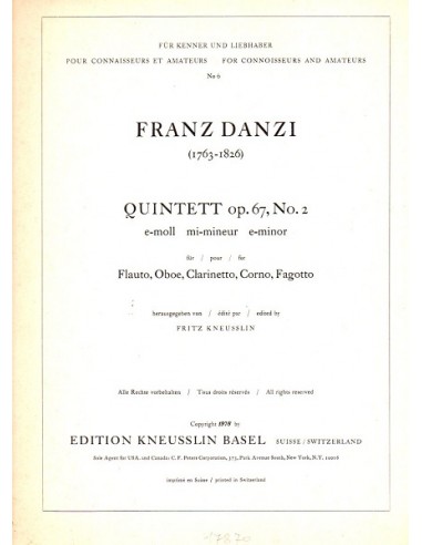 Danzi Quintetto in Mi Minore Op. 67 N° 2