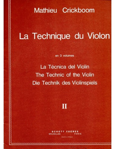 Crickboom La technique du Violon Vol. 2°