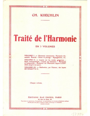 Koechlin Trattato d'armonia Vol. 3°
