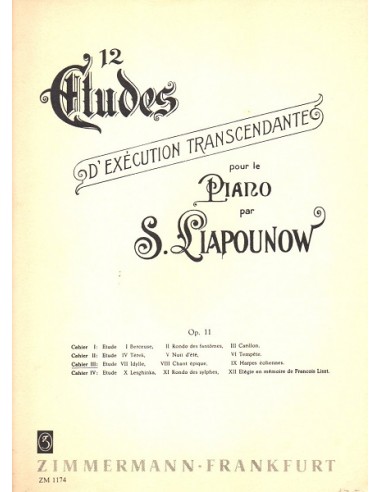 Liapounow 12 Studi Op. 11 Vol. 3° da...