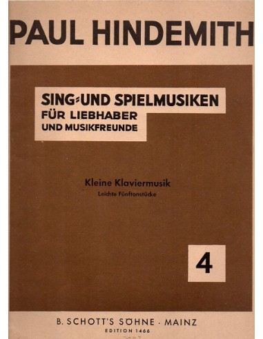 Hindemith Kleine klaviermusik Op. 45...