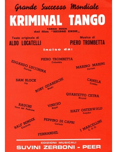 Kriminal tango Linea Melodica e Accordi