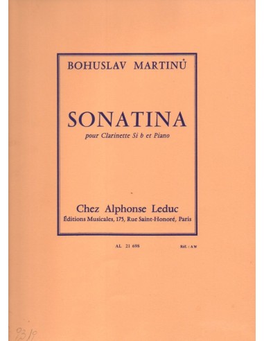 Bohuslav Martinu Sonatina