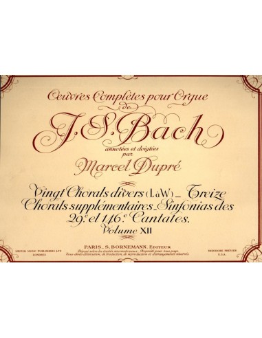 Bach Ouvrès Completes pour Ourge Vol....