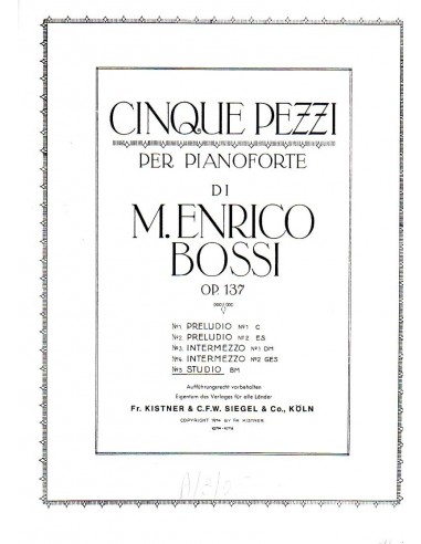 Bossi Studio N° 5 Op.137 in Sib Minore