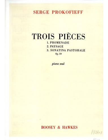Prokofieff Serge Trois Pieces Op. 59