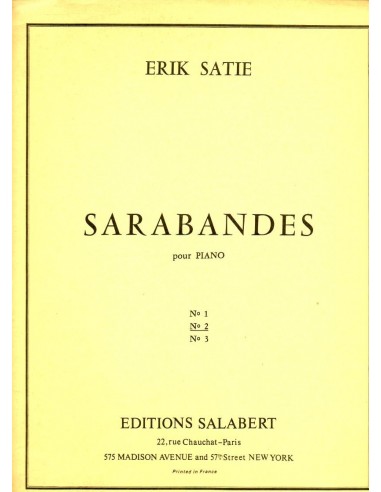 Satiè Erik Sarabanda N° 2 per Piano
