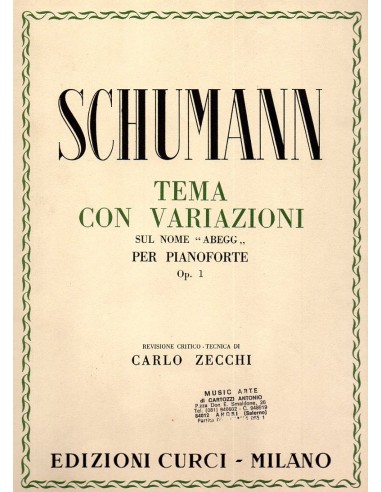 Schumann Tema con variazioni Op. 1...